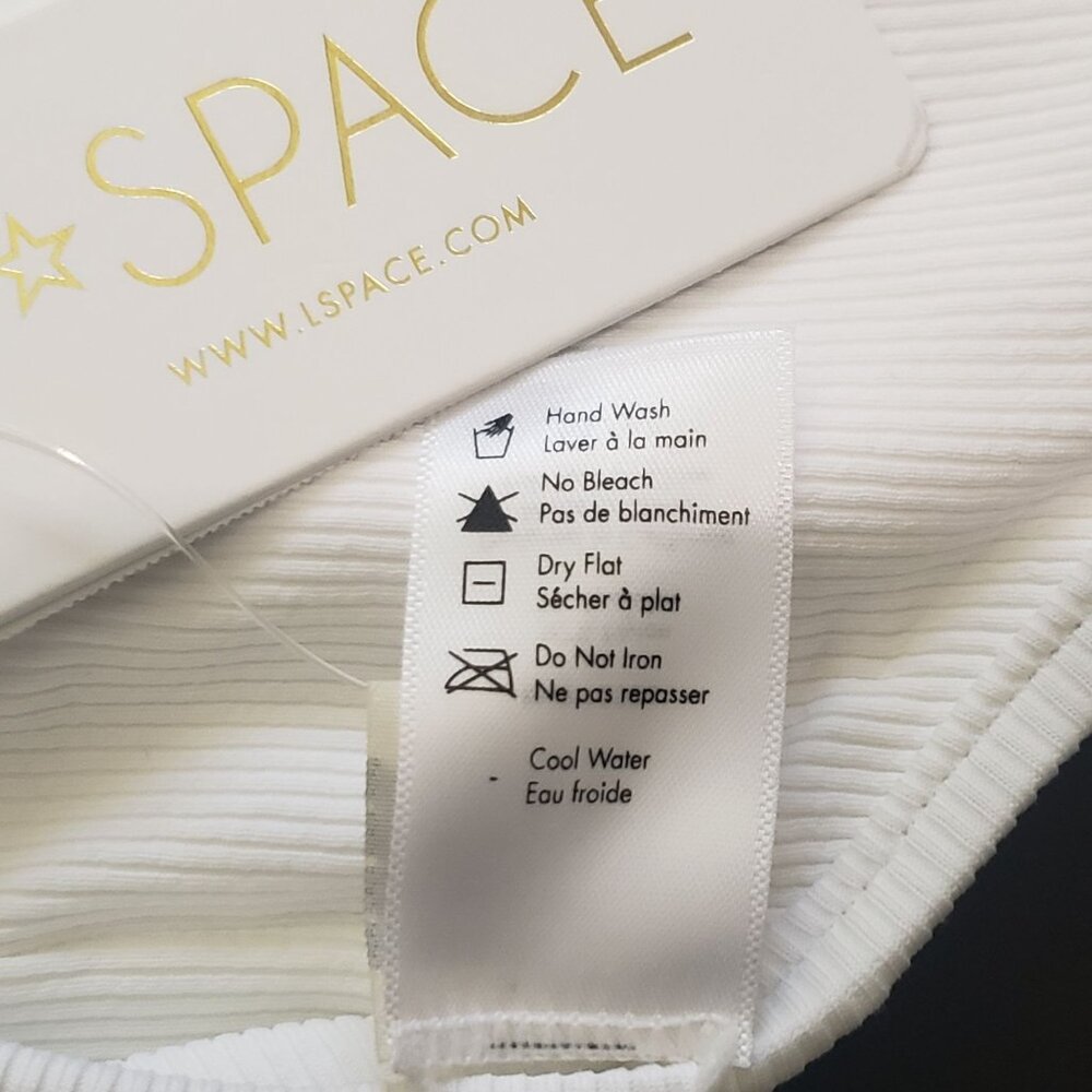 L*Space LSPACE Ribbed Helena Bikini Top Women's Size Medium White Adjustable NWT - Picture 3 of 12